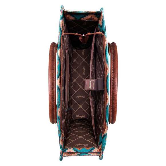 Wrangler Dark Turquoise Southwestern Canvas Large Tote *NEW in Package* - Picture 7 of 7